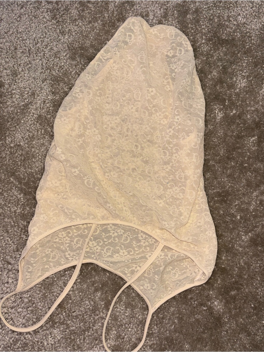 Dior Sheer Lace Slip Chemise in Ivory
